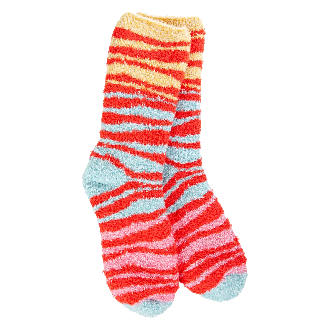 World's Softest Socks - Orange Multi Zebra