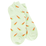 World’s Softest Socks light green ankle socks with orange carrots.