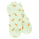 World’s Softest Socks light green ankle socks with orange carrots.