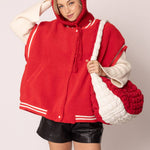Red Ivory Quilted Puffer Bag