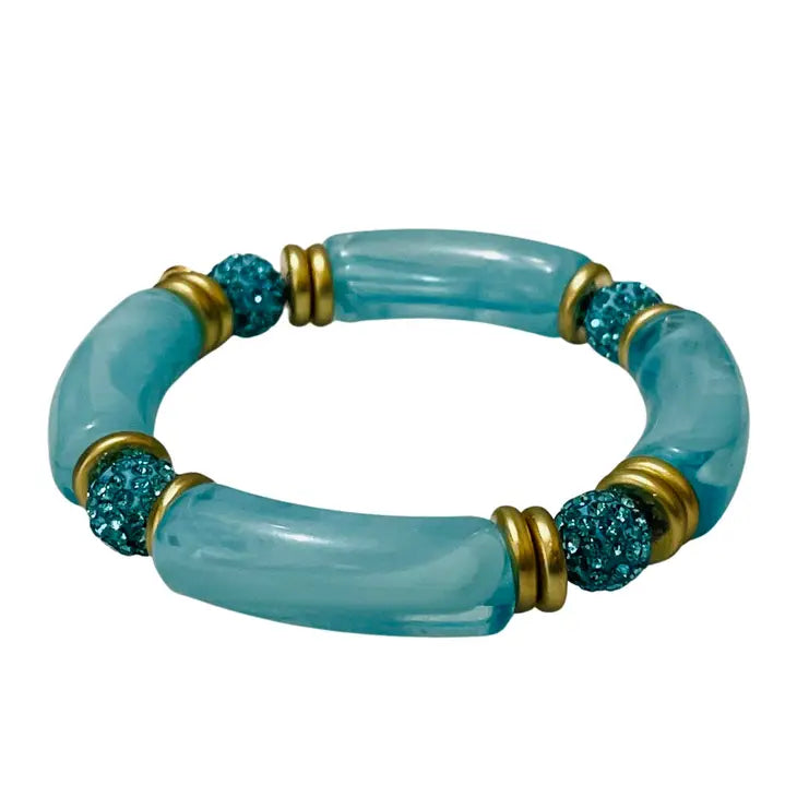 Turquoise Bamboo Tube Bead Bracelet