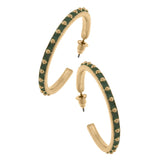 Aubrey Studded Hoop Earrings - Green