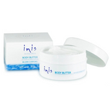 A 300mL jar of Inis Body Butter with its iconic blue and clear packaging.