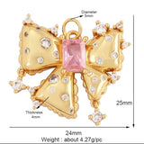 Pink Pave Bow Charm