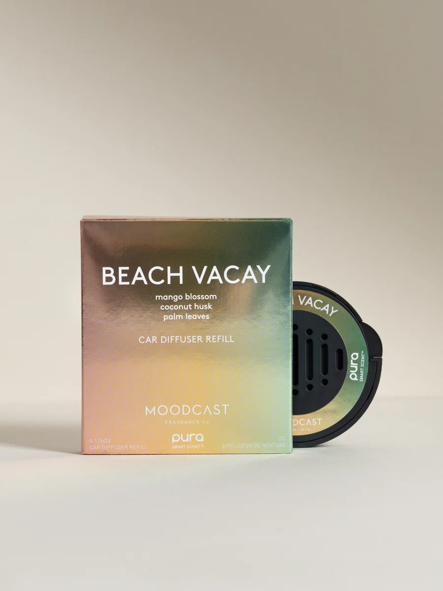 Pura Beach Vacay car fragrance refill bottle.