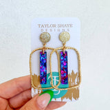 Blue Unicorn Stick Earrings