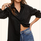 Midnight Black Button Down Shirt