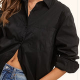 Midnight Black Button Down Shirt