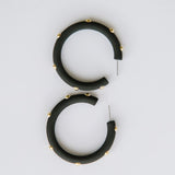 Candace Large Black Earrings