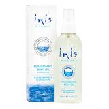 A 5 oz (150mL) bottle of Inis Replenishing Body Oil.