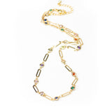 CZ Chain Link Gold Necklace