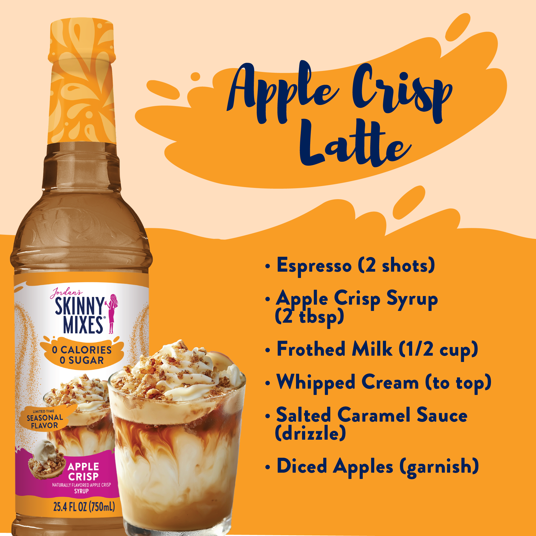 Apple Crisp Latte Recipe using Skinny Mixes SF Apple Crisp Syrup.