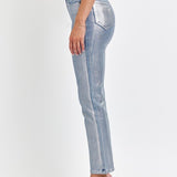 Metallic High Rise Jeans