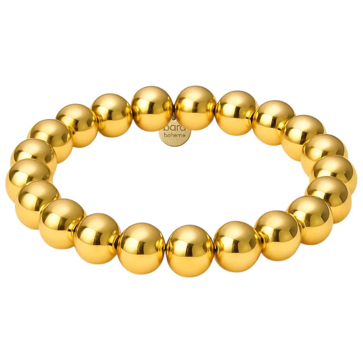 Bara Boheme elegant 14K gold filled beaded bracelet with 8mm beads.