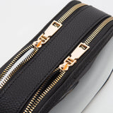 Black Double Zipper Oval Clear Bag