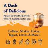 Sugar-free pumpkin caramel flavored syrup ideas by Skinny Mixes, 0 calories, 0 sugar, gluten-free, keto-friendly.