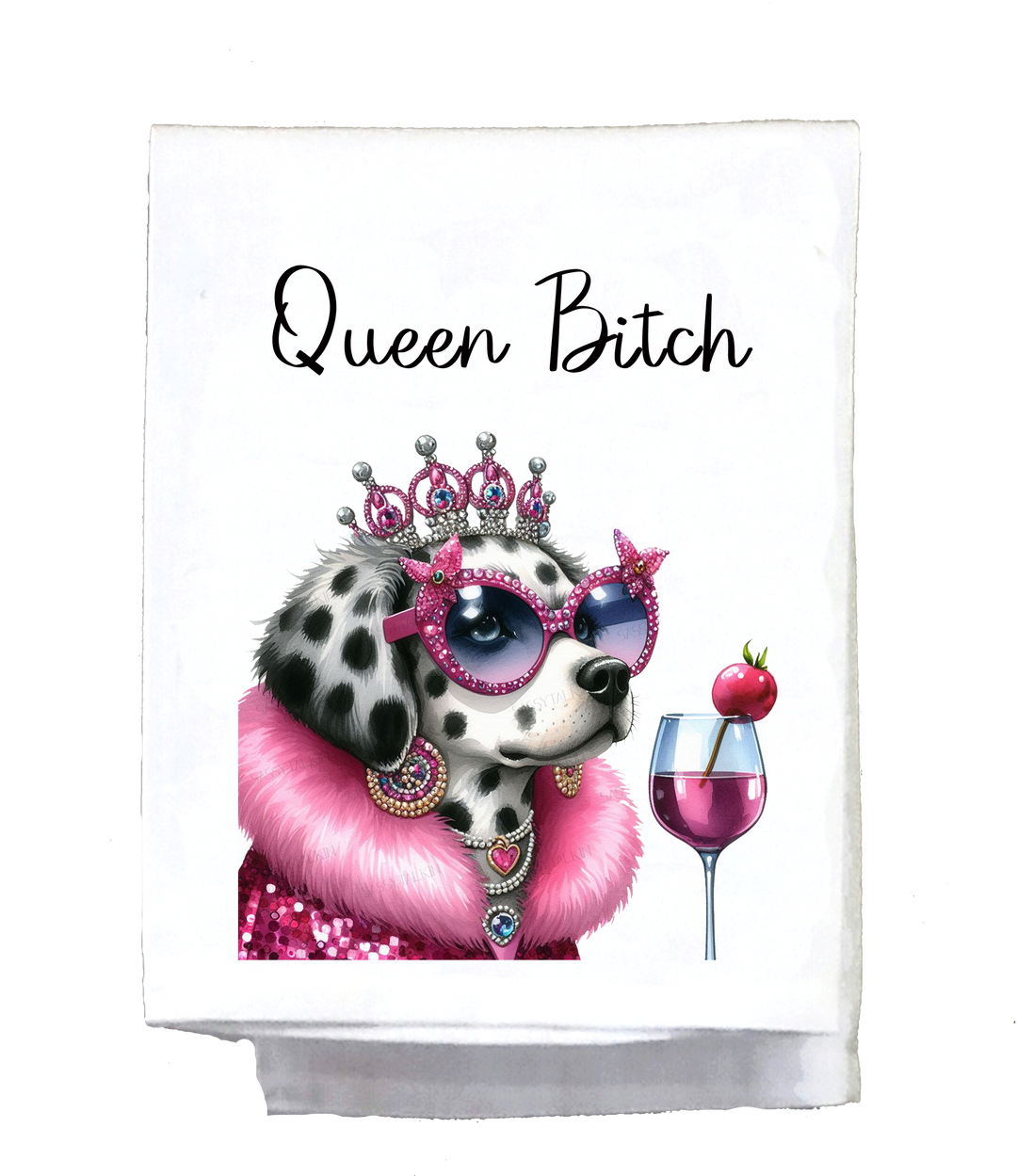 Dog Queen Bitch Tea Towel
