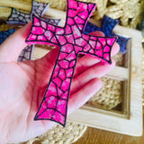 Stained Glass Cross Car Freshie