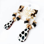 Black Dot Dangle Earrings