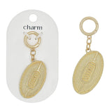 Gold-tone metal football cutout charm for scarf necklace.