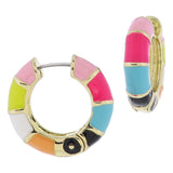 Colorblock Enamel Hoop Earrings
