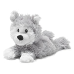 Husky Warmies Junior plush, microwavable and lavender-scented, perfect for warmth or cooling comfort.