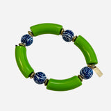 Green Stretch Chinoiserie Bracelet