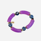 Purple Stretch Chinoiserie Bracelet