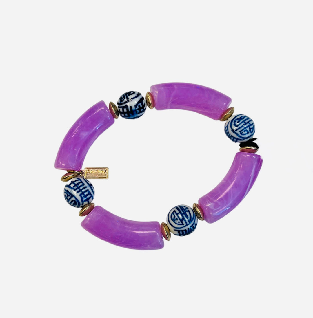 Purple Stretch Chinoiserie Bracelet