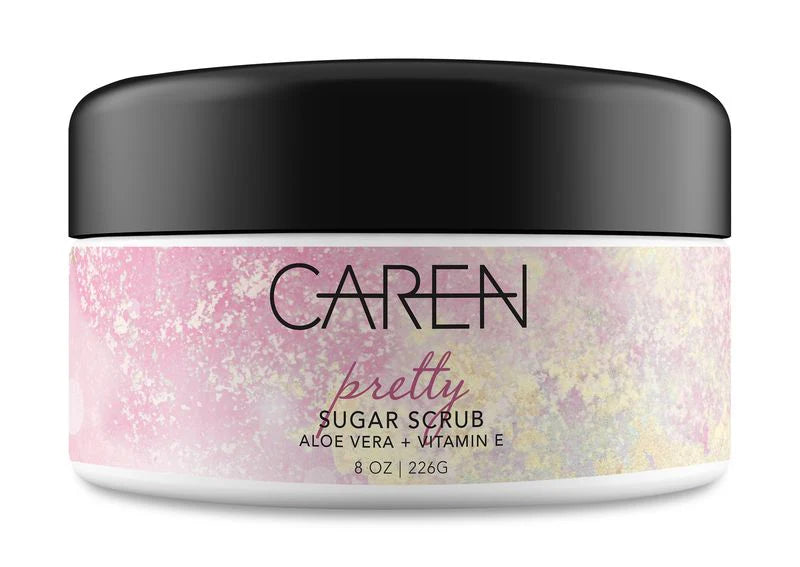 A jar of "Pretty" sugar scrub.