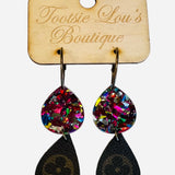 LV Rainbow Glitter Acrylic Earrings