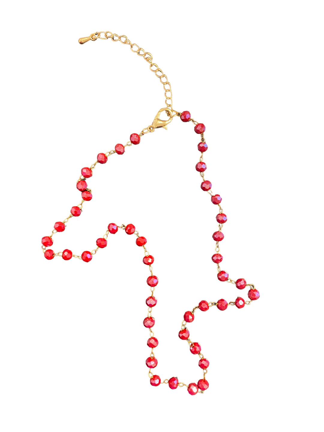 Petite Red Beaded Necklace