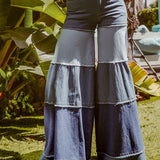 Denim Colorblock Flare Jeans