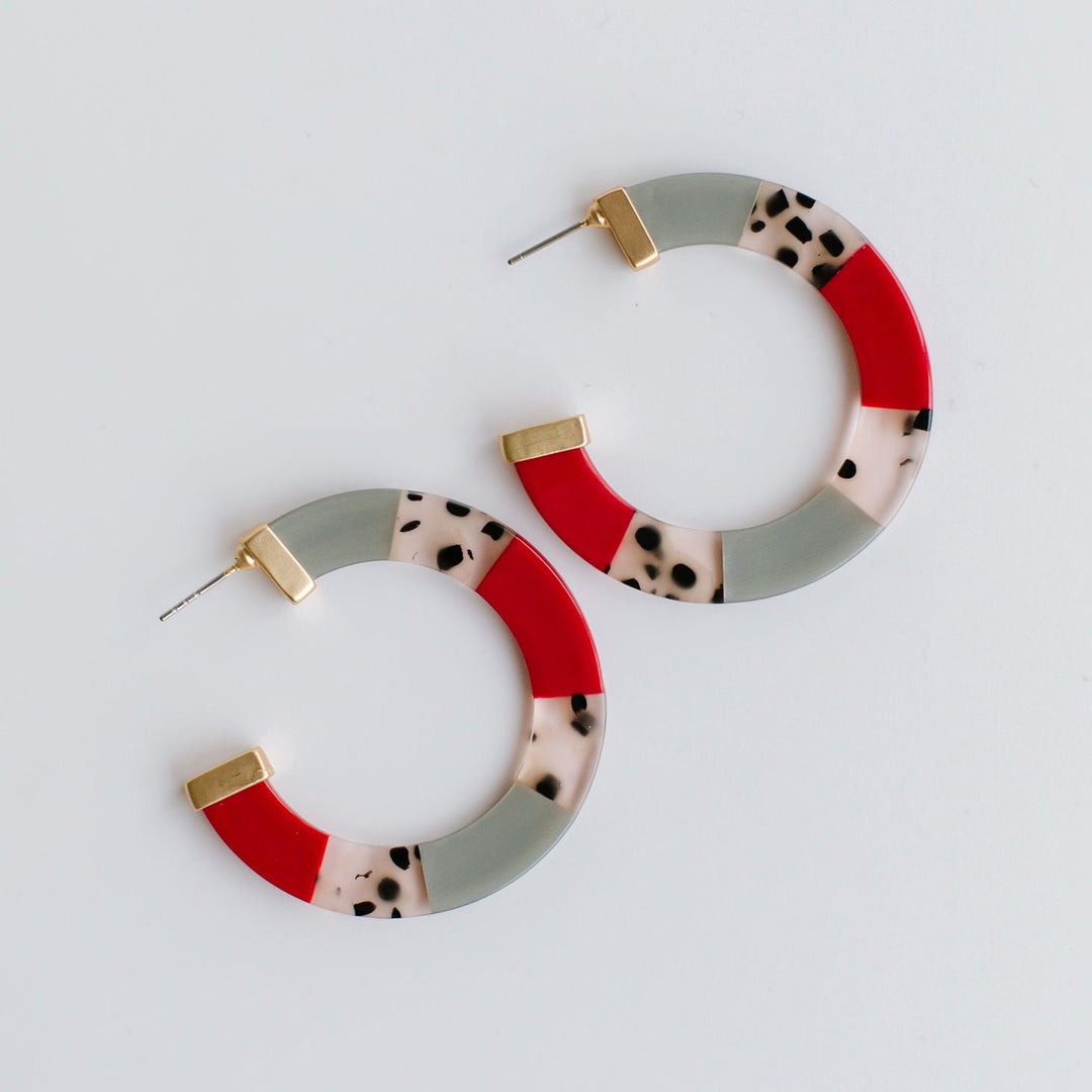 Melody Crimson/Gray Earrings