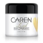 A 6 oz jar of "Loved" body treatment