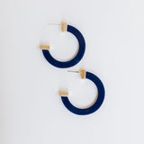 Navy Hoop Earrings