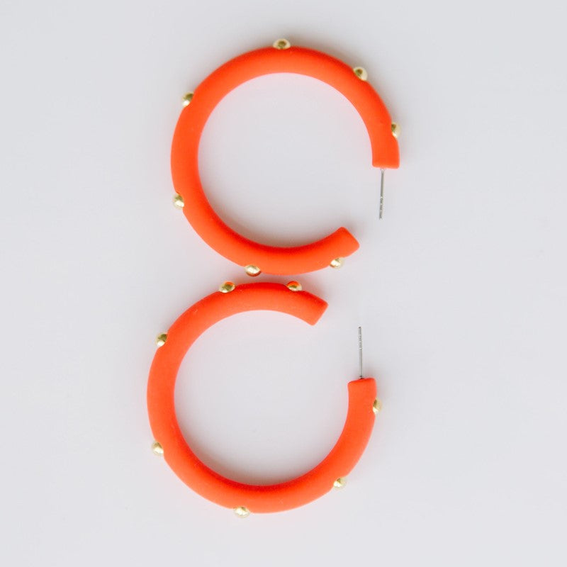 Candace Large Orange Earrings