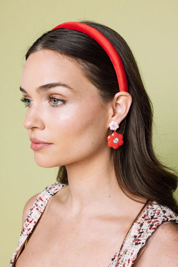 Hello Edie Pink & Red Flower Earrings