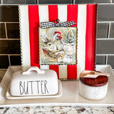Red & White Striped Display Board