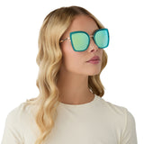 DIFF Clarisse Turquoise Ice Crystal + Ice Mirror Lense Sunglasses