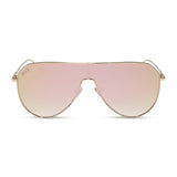 DIFF Dash Shield Gold + Taupe Flash Sunglasses