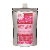 A 3 oz travel-sized bottle of "Pink Pretty" body wash.