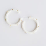Candace Large White Earrings