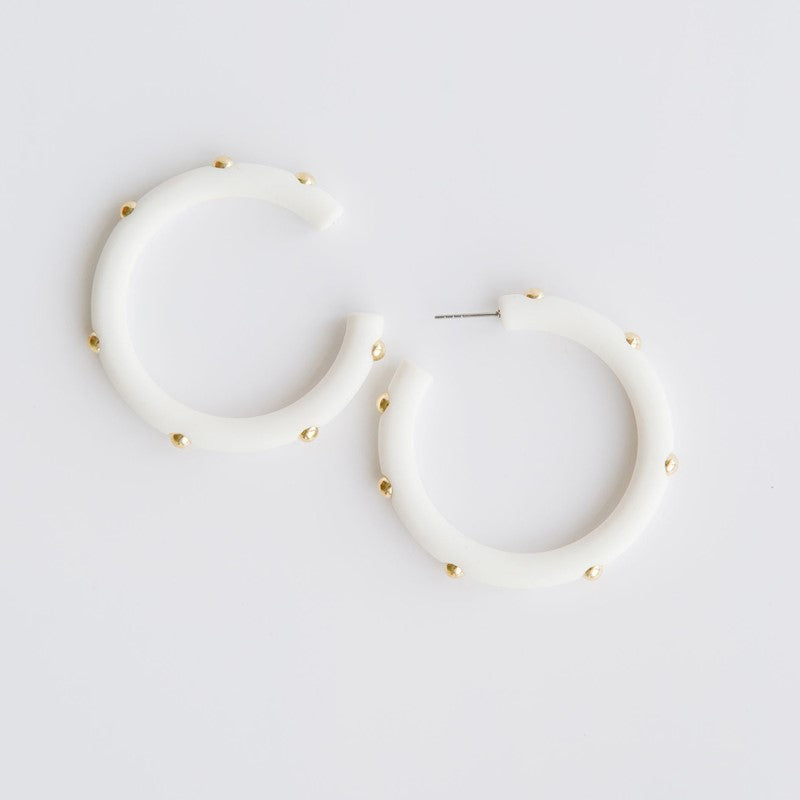 Candace Large White Earrings