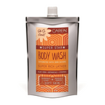 A 3 oz travel-sized pouch of "Dazzle" body wash.