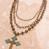 Sarah Patina Cross Necklace