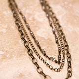 Cybil Antique Gold Triple Necklace