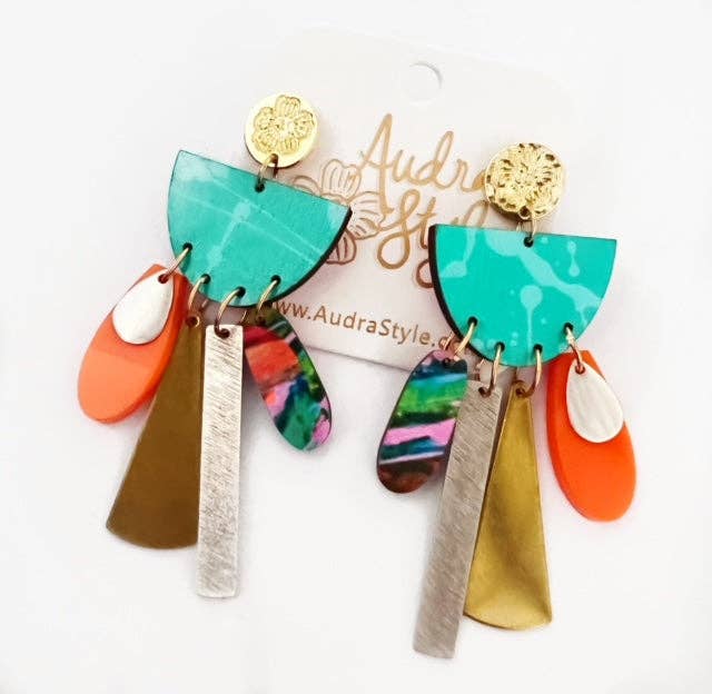 Colorful Bold Boho Charm Turquoise Earrings