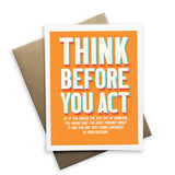 Think Before You Act Notecard