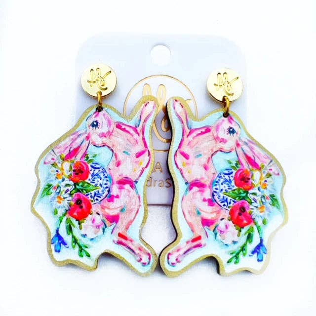 Bonnie Jumping Easter Bunny Dangle Earrings
